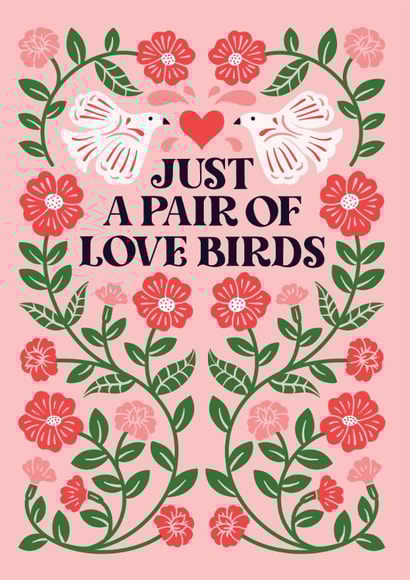 Love birds couples card created by Jessica Molina