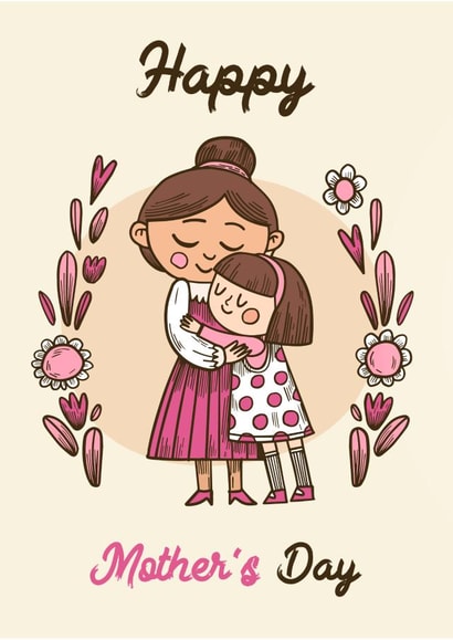 mothers day card, mother and daughter created by IcyCard