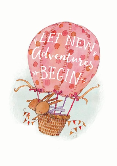 Watercolour Hot Air Balloon Good Luck Card created by Claire Keay