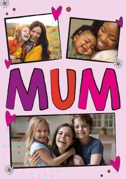Mum flowers Mothers Day Personalised Photo Card 17366 created by Quinton cards
