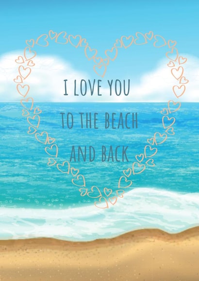 Valentines Day Beach Card created by Sand and Seagull