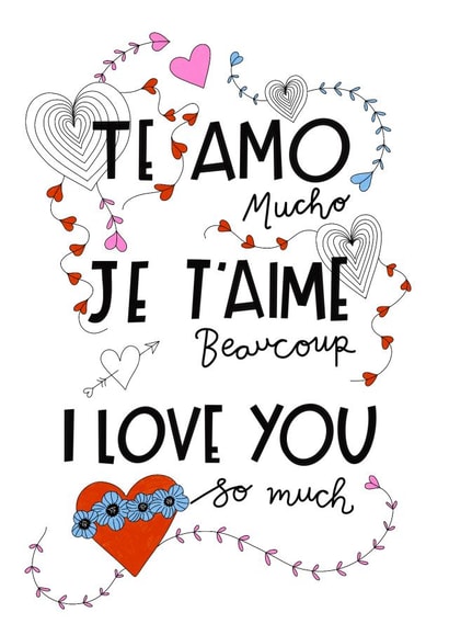 Te Amo Valentine's Card created by The Adorned Page