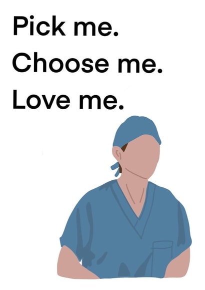 Greys anatomy Valentine’s Day card created by DaisyDoodles