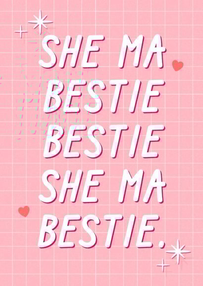 She ma bestie lyric galentine’s day and best friend birthday card created by The Girl Next Draw Cards