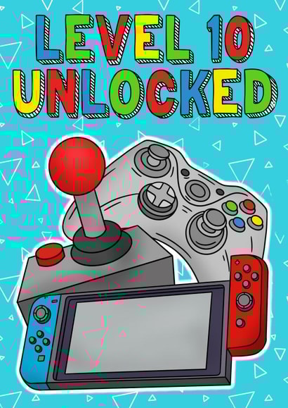 Level 10 10th birthday gamers card created by Duck & Mustard
