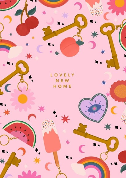 Pretty New Home Card - Key Chains - Keys - Lovely New Home created by Kate Fox