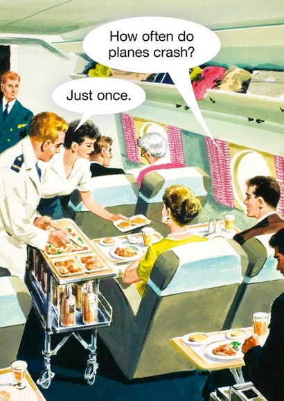 A classic pun on a vintage Ladybird illustration - Planes Crash created by © Ladybird Books Ltd 2025