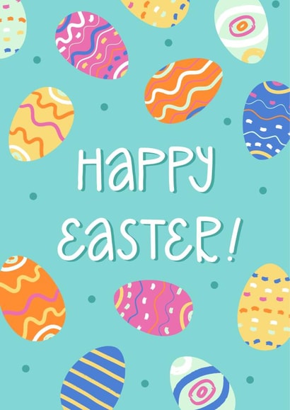 Happy Easter greeting card created by Bubble Beanie