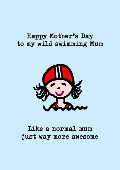Wild Swimming Mother's Day Card created by PEA GREEN PRINTS