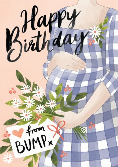 Mummy to be with love from the bump, birthday card created by Making Meadows Ltd