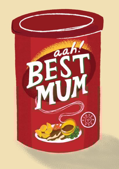 Cute Mothers Day Card - Bisto gravy - Pun - Aah Best Mum created by @AimeeStevens.Design