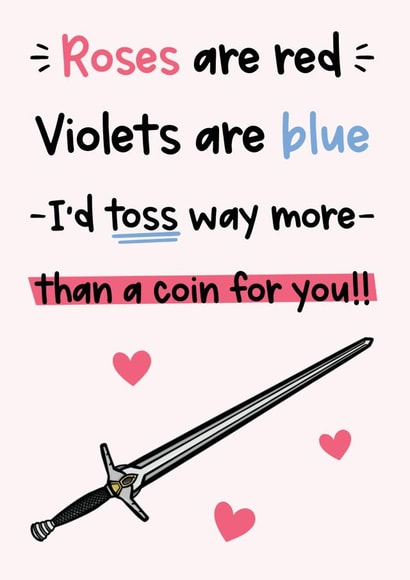 Witcher sword valentines card created by The Laughing Sloth