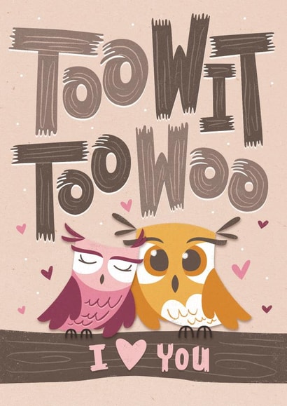 Cute owl themed Valentine's Day card created by Laura Scribbles