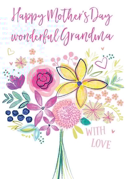 Happy Mother's Day wonderful Grandma with love created by Katie Phythian Design