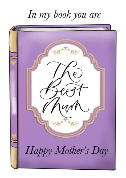 Book themed Mother’s Day card created by The Amyverse