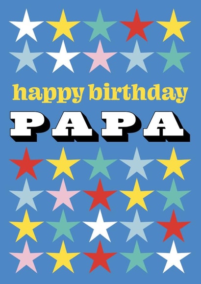 Classic Birthday Card - For Papa - Stars created by Amy Watkinson