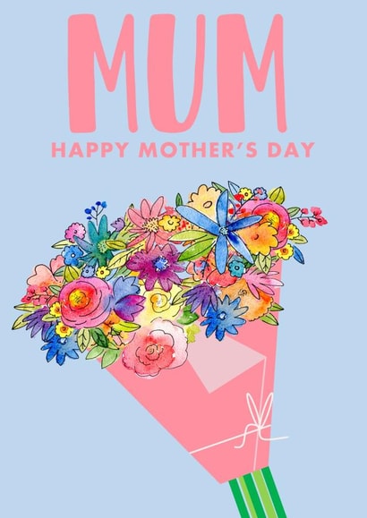 Pretty Mothers Day Card - Mum - Bouquet - Mum Happy Mother's Day created by PMPrinted
