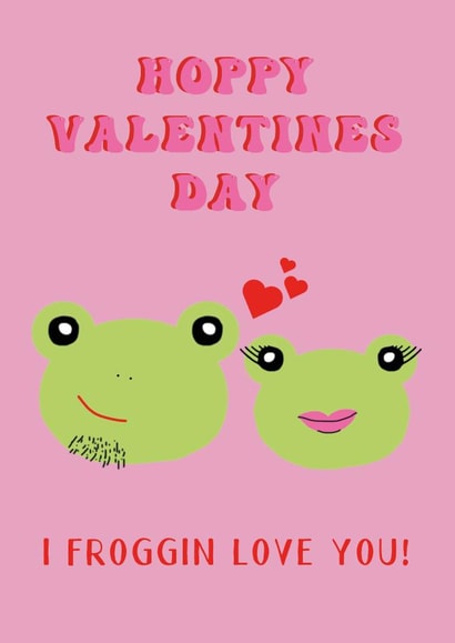 Frog Valentines Card Hoppy Valentines Day Froggin Love you created by Eat Print And Be Merry