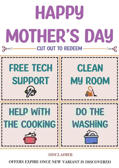 Coupon Mother’s Day card created by Doublea