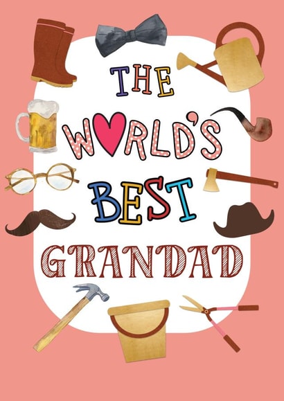 Cute "The World's best Grandad" Card. created by Exquisite Studio