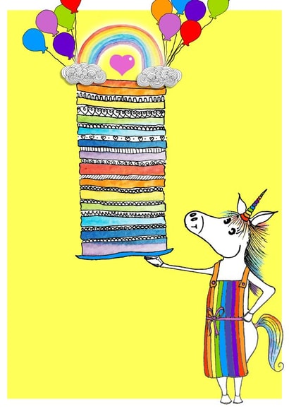 Rainbow Unicorn Birthday Card created by The Ricketty Desk