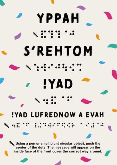 Happy Mother's Day Braille Blind Card created by Cards from Designers