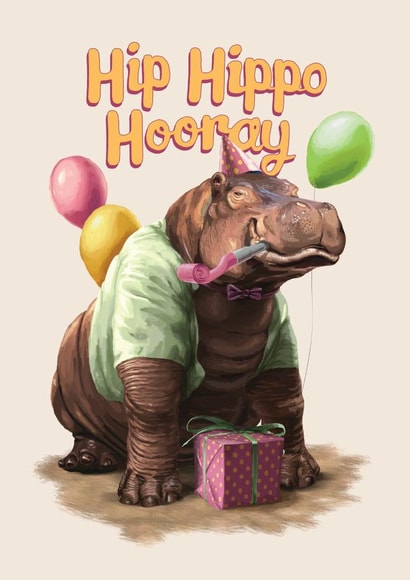 Hippo Birthday Card created by Fasanian Artistry