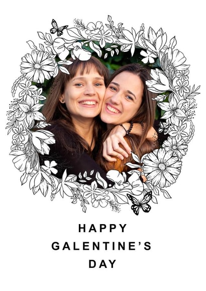 floral illustration botanical Personalised Photo Card 22277 created by Leah Chong - Leah Design