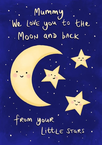 Love you to the Moon and Back Mummy from 3 kids card created by Tilly Bean Loves
