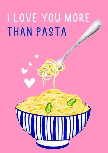 Pasta Valentine's Day Anniversary Card 1000 created by Amy Florence Design