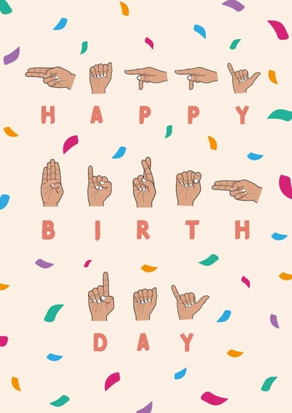 ASL American Sign Language Birthday Card created by Cards from Designers
