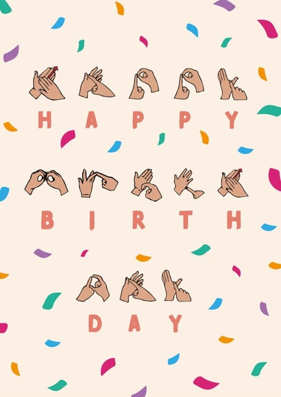 BSL British Sign Language Birthday Card created by Cards from Designers