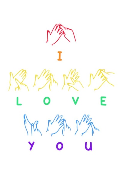 I love You - Rainbow, BSL, British Sign Language created by Charlotte