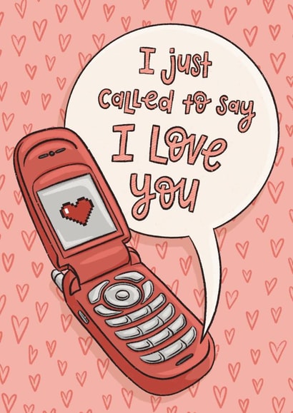 I just called to say I love you Valentines card created by Tee Ansell Draws