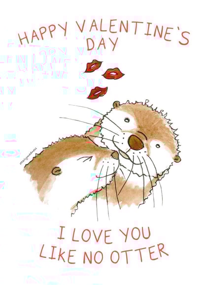 Otter Valentine's Day Card 1002 created by Otterly Madness