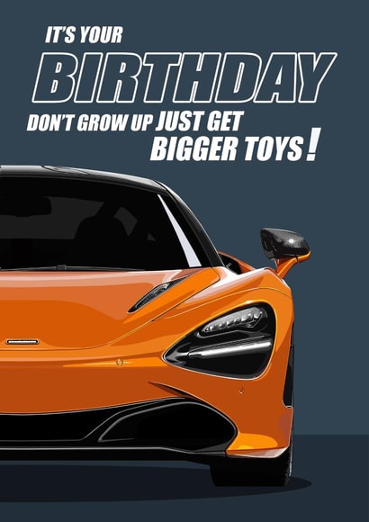 IT'S YOUR BIRTHDAY Supercar Greetings Card created by RetroMotion Artwork