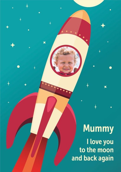 rocket cute Mothers Day Personalised Photo Card 19371 created by Yay Days