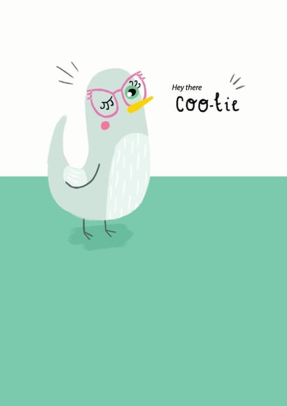 Funny pigeon any occasion card created by Bronte Laura Illustration