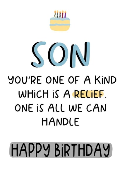 Funny son happy birthday card created by LynseyLovez