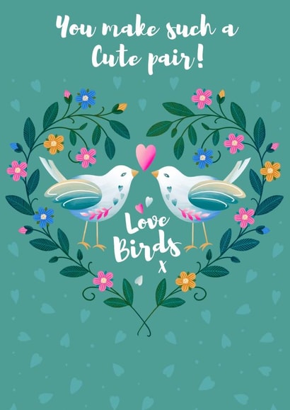 A cute pair of Love Birds created by Lorna Helen Prints