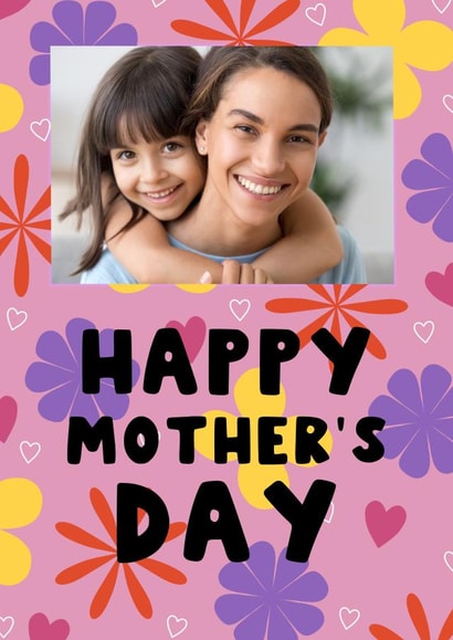 Floral pc Mothers Day Personalised Photo Card 22008 created by Jonny Vinyl