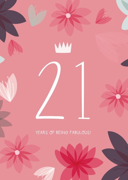 21st Birthday Card - Fabulous! created by Two For Joy Illustration