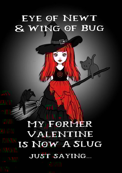 Cheeky Witch® Valentine's Day Card with a Witchy Warning created by Cheeky Witch®
