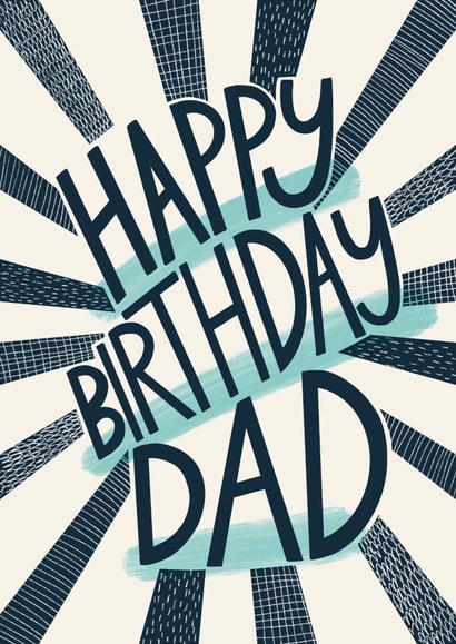 Classic Birthday Card - For Dad - Modern Typography created by Christine Cuddihy Illustration
