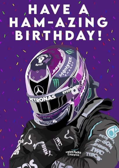 Lewis Hamilton Birthday Card 1000 created by Gee Designs
