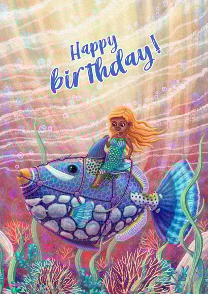 Mermaid Happy Birthday created by Atmosferna