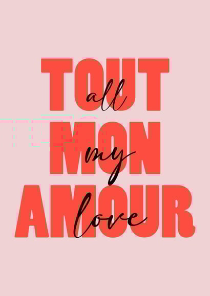 All my love in French Valentine's Card created by Daisy O'Grady