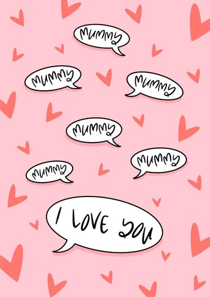 Cute Mothers Day Card - Mummy - Hearts - Mummy I Love You created by Muses & May
