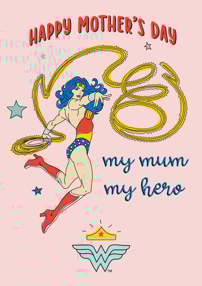 Wonder Woman My Hero Mum Mothers Day card  created by Cardology