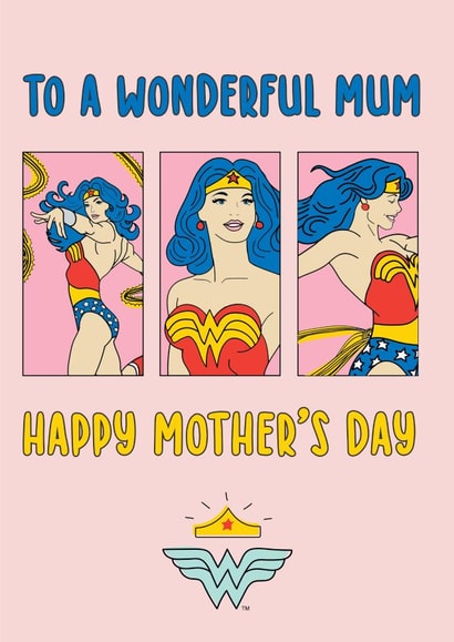Wonder Woman Wonderful Mum Mothers Day card  created by Cardology